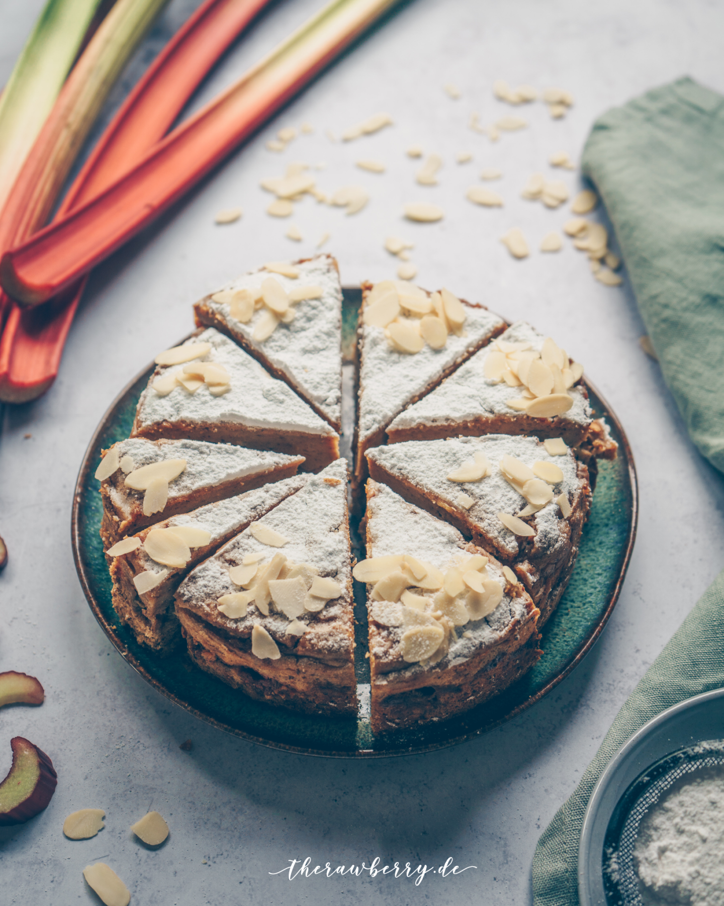 Rhabarber, kuchen, rhubarb, easy, vegan, cake, baking, backen, healthy, gesund, lecker, delicious, whole foods, cream cheese, Frischkäse, simply, Plantbased, Plantbased baking, diet, diät,