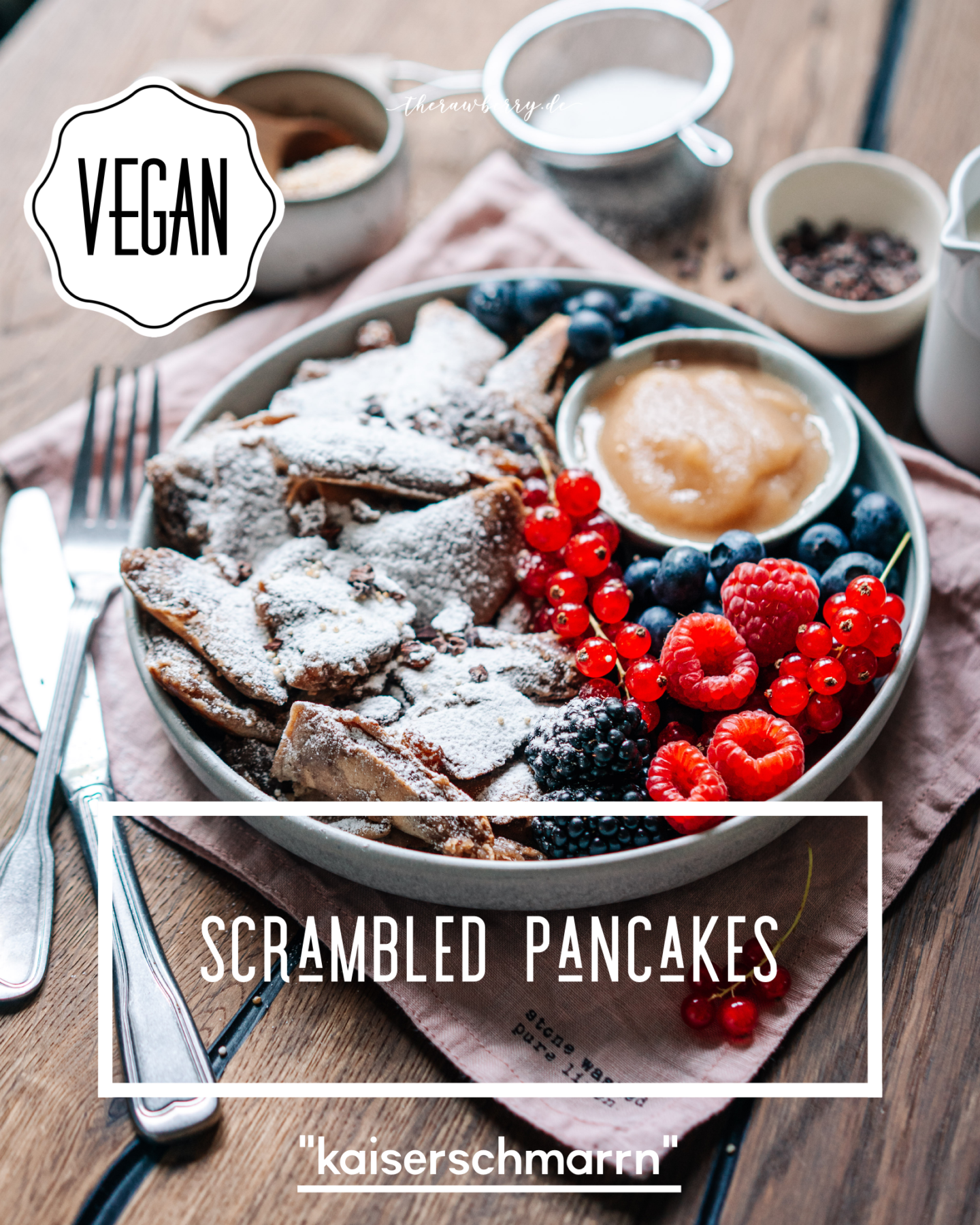 kaiserschmarrn, einfach, vegan, lecker, delicious, food, essen, dessert, nachtisch, therawberry, marie dorfschmidt, photography, fotografie, foodie, plant-based, rezept, recipe